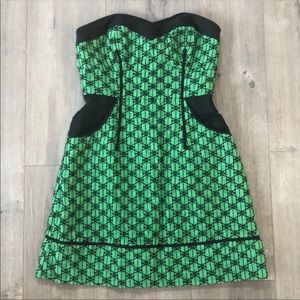 Tracy Reese Frock Green Strapless Dress
